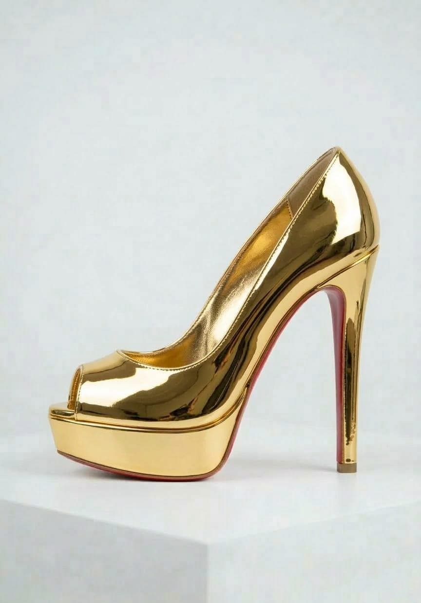 Gold Platform Heels - Etsy Gold Platform Heels - Etsy