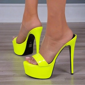 13 cm 15 cm 19 cm Extrem High Heels, Benutzerdefinierte Farbe Sandalen Lackleder Plateau Heels