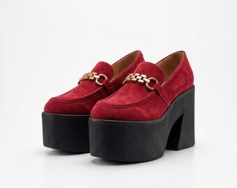 Maßgefertigte Wildleder-Plateauschuhe, Loafer und Stiefel, auf Bestellung gefertigt, mit dickem Absatz, individuell anpassbare Plateauabsätze von 2–30 cm