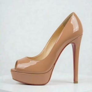 Extreme Platform, Peep Toe Stiletto Heels | Vegan Patent Leather | 19cm Height, Ankle Strap
