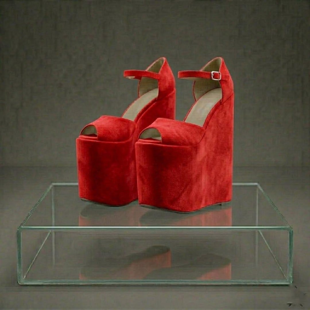 Custom Platform Wedge Heels: 10-30cm Ultra High Block Statement Shoes ...