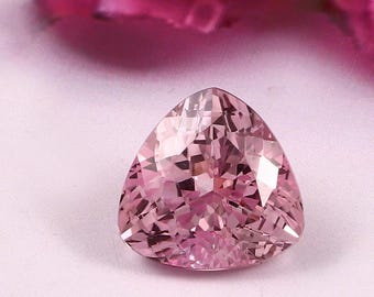 AAA+ Hellrosa Morganit-Edelstein, 12,00 ct, Trillion-Schliff, loser Edelstein, Anhänger, Schmuckherstellung