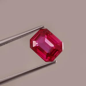 AAA+ Pinkish Burma Ruby 7x9MM Radiant Cut Loose Gemstone Ring Size Jewelry Making
