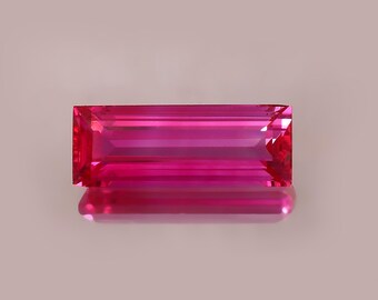 AAA+ Ceylon-Rosa-Saphir 15,50 ct Baguetteschliff, loser Edelsteinanhänger, Schmuckherstellung