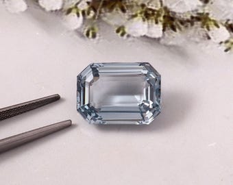 AAA+ Brasilien Aquamarin 16 x 11 mm Radiant-Schliff Lose Edelsteinring Schmuckherstellung