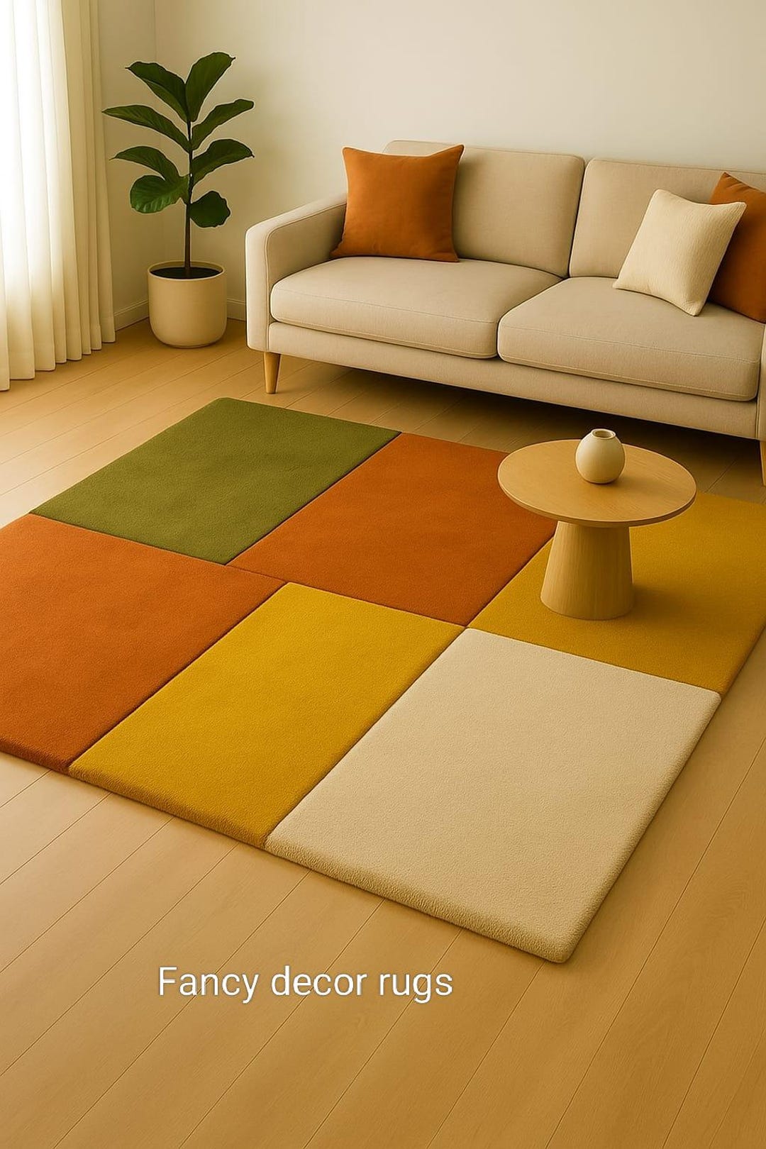 Modern Geometric Patchwork Rug, Color Block Area Rug, Minimalist Living ...