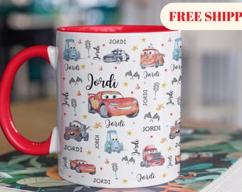 Personalized Lightning McQueen Mug, Customizable Mug, Disney Mug, Disney Home Decor, Cars Blanket, Cars Ceramic Cup