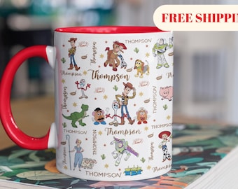 Personalized Toy Story Name Mug | Woody, Buzz, Jessie, Aliens Ceramic Cup