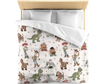 Toy Story Microfiber Duvet Cover, Baby Shower Gift, Disney Microfiber Duvet Cover, Personalized Toy Story Blanket