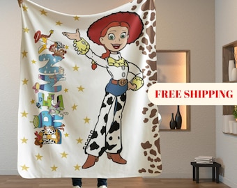 Personalized Toy Story Blanket, Custom Name Minky Flannel Throw