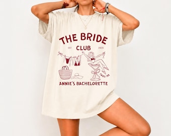 Custom Beach Bachelorette Comfort Colors Shirts, Bikinies And Martinis Bachelorette Merch, Personalized The Bach Club Shirts Girls Weekend