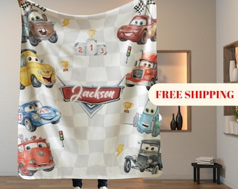 Lightning McQueen Baby Blanket, Baby Shower Gift, Customizable Blanket, Disney Blanket, Disney Home Decor, Cars Blanket, Sherpa Blanket