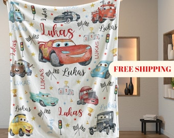 Lightning McQueen Baby Blanket, Baby Shower Gift, Customizable Blanket, Disney Blanket, Disney Home Decor, Cars Blanket, Sherpa Blanket