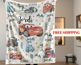 Manta para bebé de Rayo McQueen, regalo para baby shower, manta personalizable, manta de Disney, decoración para el hogar de Disney, manta de Cars, manta de sherpa.