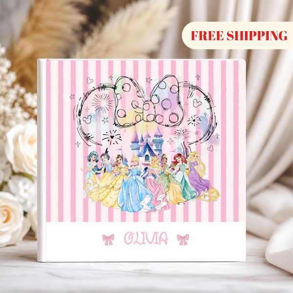 Custom Name Princess Autograph Book, Elsa Rapunzel Book WDW Photo Book, WDW Trip 2026 Personalized Memory Book, Signature Memory Book