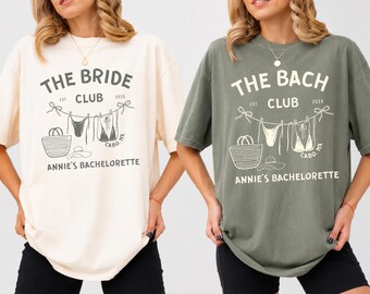 Custom Beach Bachelorette Shirts, Tequilla Final Fiesta Bachelorette Merch, Personalized The Bach Club Comfort Colors Shirts Girls Weekend