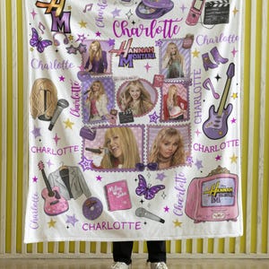 Personalized Hannah Montana Blanket, Minky Flannel Throw, Custom Name Gift image 7