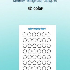 Tabella colori stampabile a 48 colori / Campione di colore / Modello per campioni di colore con pennarello e penna
