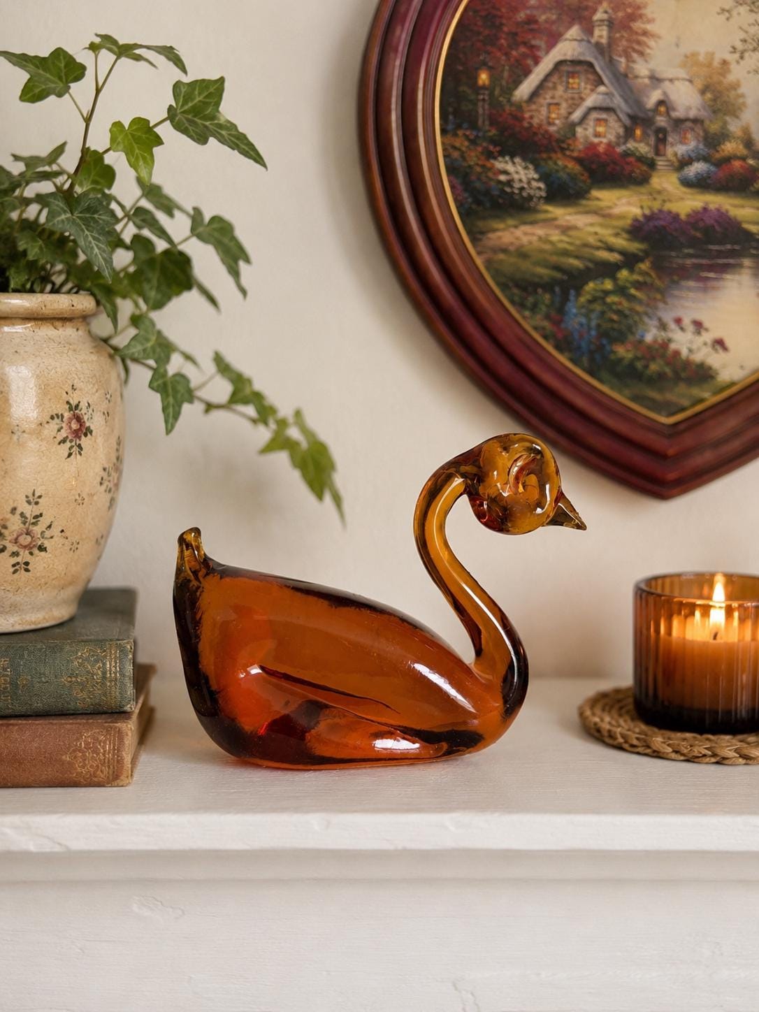 アンバーカラー ガラス製 ボトル　ミッドセンチュリー Mid Century Amber Glass - Etsy