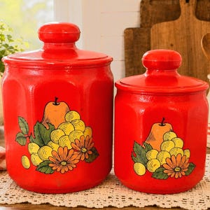 Kromex Red Canisters - Etsy