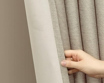Extrabreite Verdunkelungsvorhänge in Leinenoptik für das Schlafzimmer, das Wohnzimmer und das Schlafzimmer
