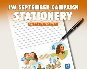 Stationery Enjoy Life Forever! — JW 2026 September Campaign | JW Letter Writing | Printable Stationery | DigitalDownload