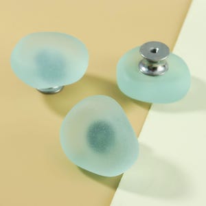 Minimalist Frosted Glass Drawer Pull – Cabinet Knob, Matte Finish Furniture Handle, Kitchen Cupboard Pull, Modern Bathroom Hardware