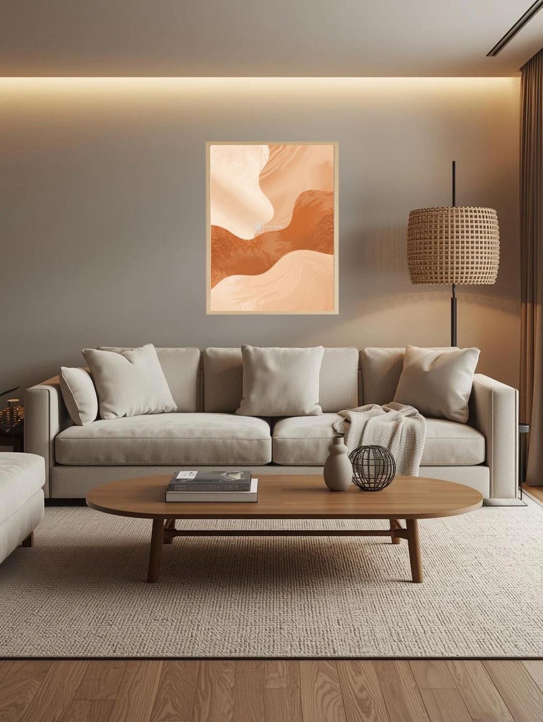 Terracotta Abstract Print | Modern Minimalist Wall Art (digital ...