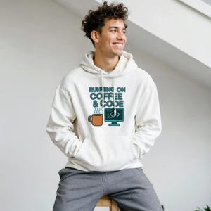 Sudadera con capucha "Café y código", regalo para programadores y desarrolladores, sudadera para programadores, ropa para amantes del café