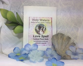 Love Spell Spiritual Bath Herbal Plant Bath Free Shipping Spiritual Bath, Shaman Hoodoo, Voodoo, Wicca House Blessing Smudge
