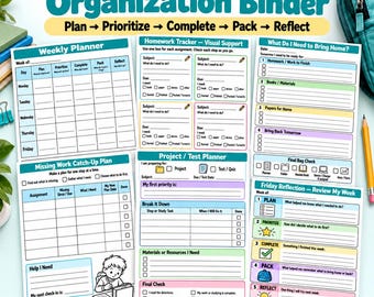 Student Planner Printable Grades 2–5 | Executive Function & Homework Binder