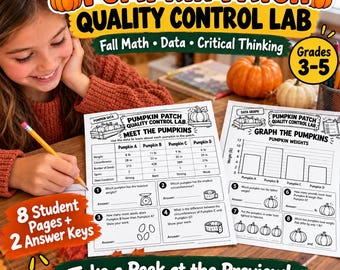 Pumpkin Math Investigation Printable | Data Graphing & Critical Thinking | Grades 3-5