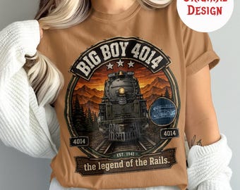 Big Boy 4014 SVG, Steam Train Vintage Badge PNG, Railroad Locomotive Shirt Design, Railfan Cricut File