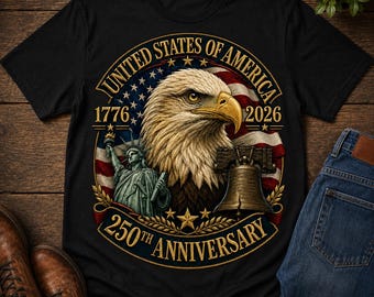 America 250 anniversary png, United States 250th anniversary design, patriotic eagle graphic, 1776 2026 USA celebration png