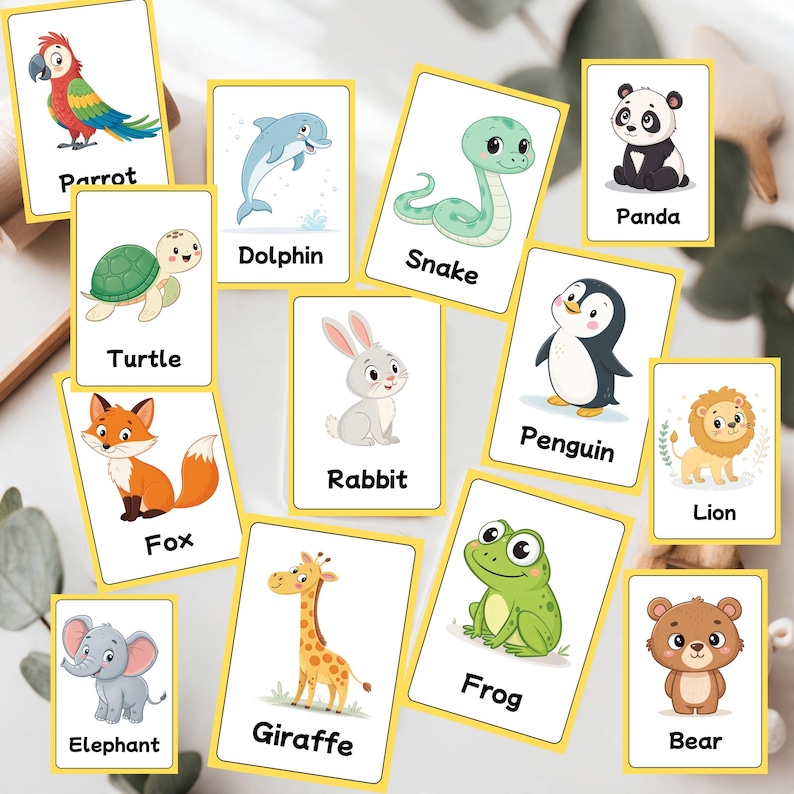 Montessori Printable Animal Flashcards for Toddlers | 20 Kids Learning ...