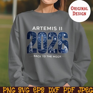 Artemis II 2026 svg blauwdruk ruimte shirt, terug naar de maan NASA geïnspireerde png, Rocket Engineer Cricut-bestand