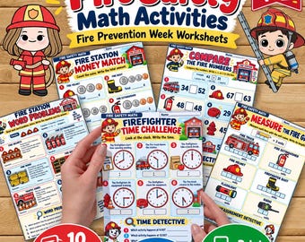 Fire Safety Math Worksheets Grades 1–2 | Fire Prevention Week Printable