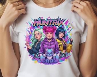 Kpop Huntrix Digital Download, PNG File, Girl Group Art, Anime Illustration