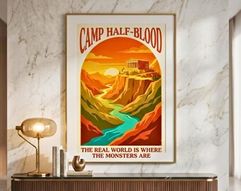 Percy Jackson Poster Printable | Camp Half Blood Bookish Wall Art | Olympians Poseidon Print | CHB Decor | Digital Download