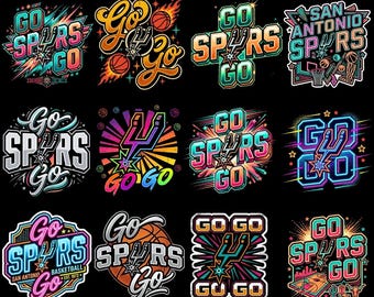 Basketball PNG Bundle, Go Spurs Go PNG, San Antonio Spurs PNG, Wembanyama Spurs, Wemby Shirt, Spurs Shirt, Game Day Png, Digital Download