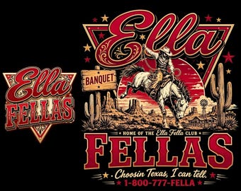 Ella Fella Club Western PNG, Ella Langley Inspired PNG, Vintage Cowboy, Retro Texas Mascot, Country Concert Shirt Design, Digital Download