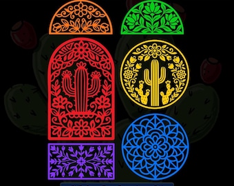 Papel Picado SVG Bundle | Mexican Bunting Arch Backdrop | Wedding & Birthday Decoration Cut Files | Svg Png Dxf Eps Pdf Jpg