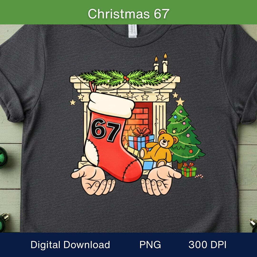 Six Seven 67 Christmas PNG, Santa Say 67 Clipart, Viral Meme 67 PNG ...
