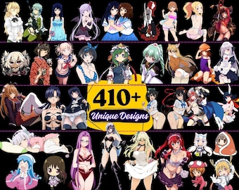 Anime PNG Bundle, Manga Clipart, Anime T-Shirt Design, Otaku Art, Waifu SVG, Anime Sublimation Graphics