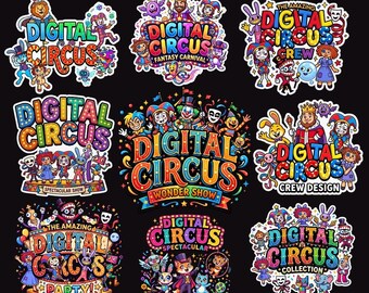 Amazing Digital Circus PNG Bundle, 20 Circus Cartoon Clipart Shirt Designs | TADC PNG, Pomni, Jax, Ragatha, Zooble, Kinger, Gangle, Caine