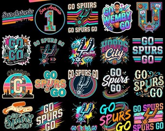 Go Spurs Go PNG Bundle, 50+ Knicks Basketball PNG Designs, Game Day Graphics, Spurs Fan Shirt Designs & Sports Sublimation, Digital Download