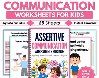 Assertive Communication Worksheets for Kids | Social Skills & Confidence Activities | Counseling Printable