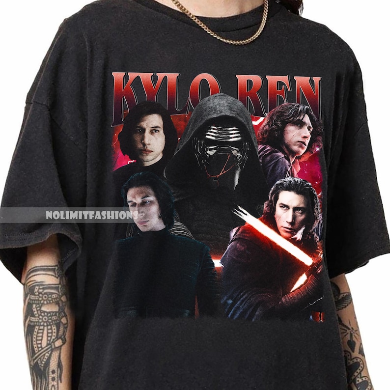 Vintage Kylo Ren Shirt, Retro Star Wars Graphic Shirt, The Force Awakens Shirt, Disneyland Matching Tee, Galaxy's Edge Trip image 1
