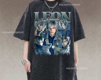 Vintage Resident Evil Leon Kennedy Graphic T-shirt, 90s Style - Etsy