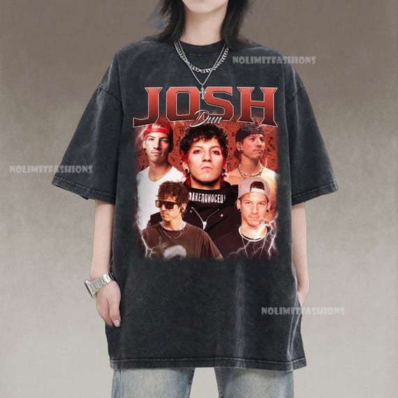 Vintage 90s Josh Dun Bootleg T-Shirt, Drummer Fan Tee